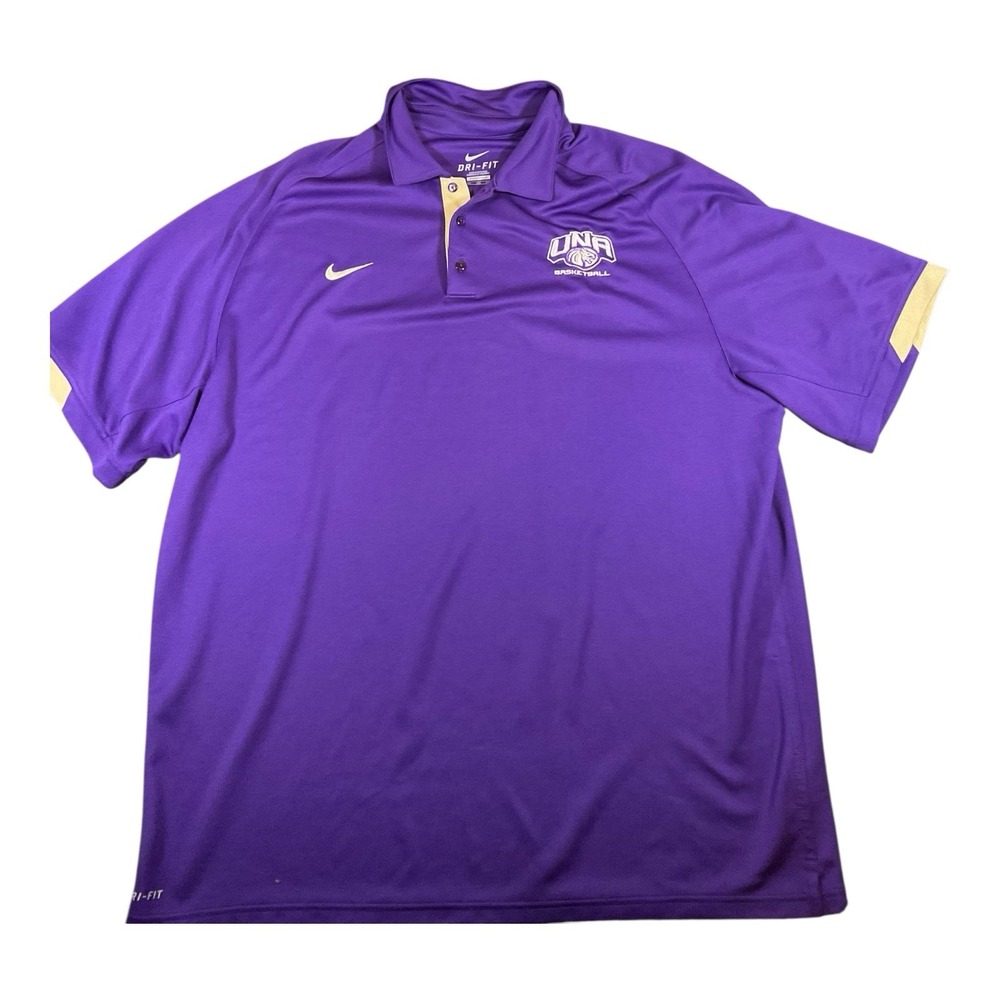 Nike Dri-FIT UNA Lions Basketball‎ Polo Shirt Men's XXL Purple Cream 473542-548